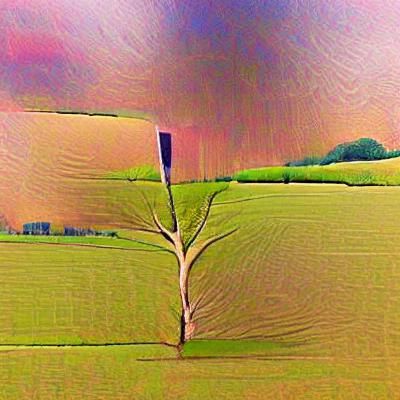 Solitary Tree in a Peaceful Field