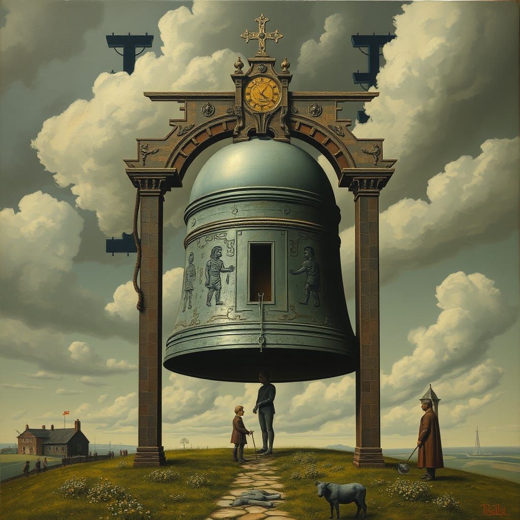 Surreal Landscape in Hieronymus Bosch Style