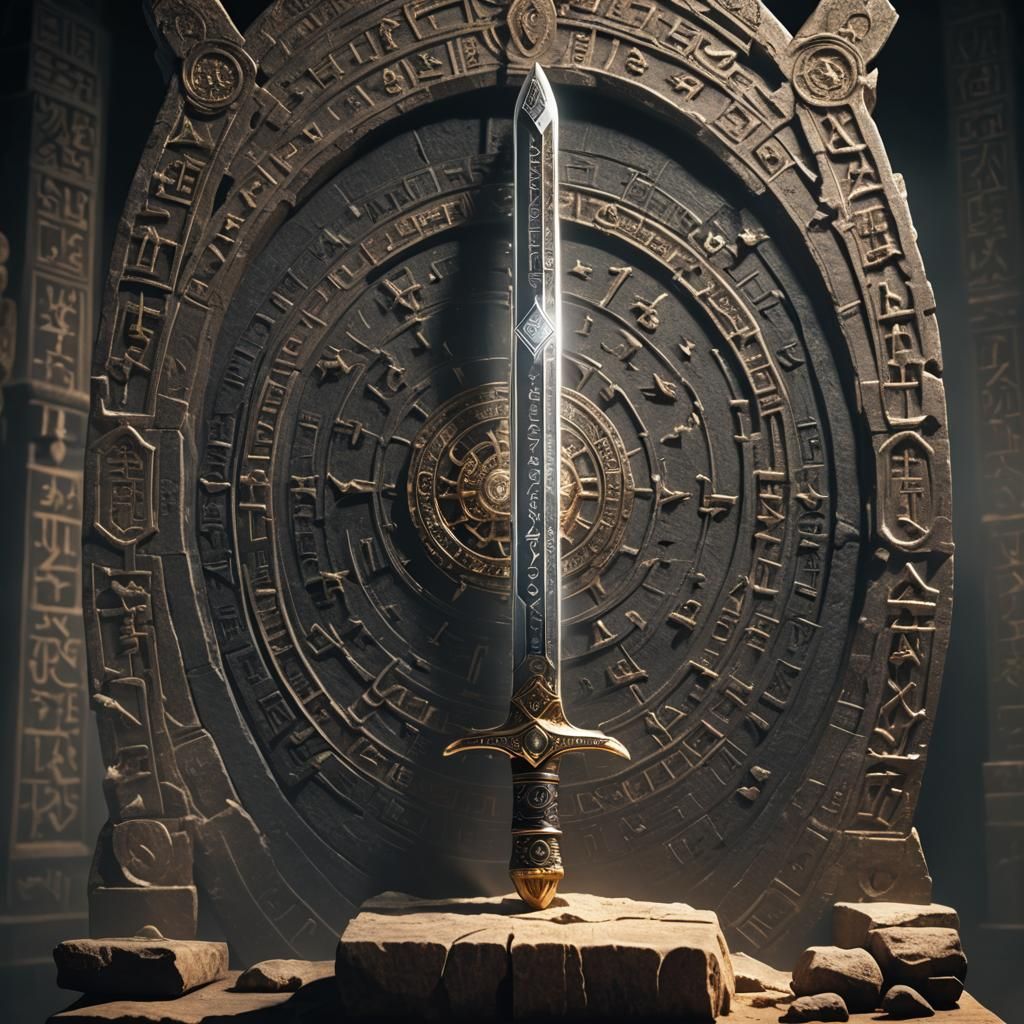 Diamond Sword on Mystic Altar in High Resolution