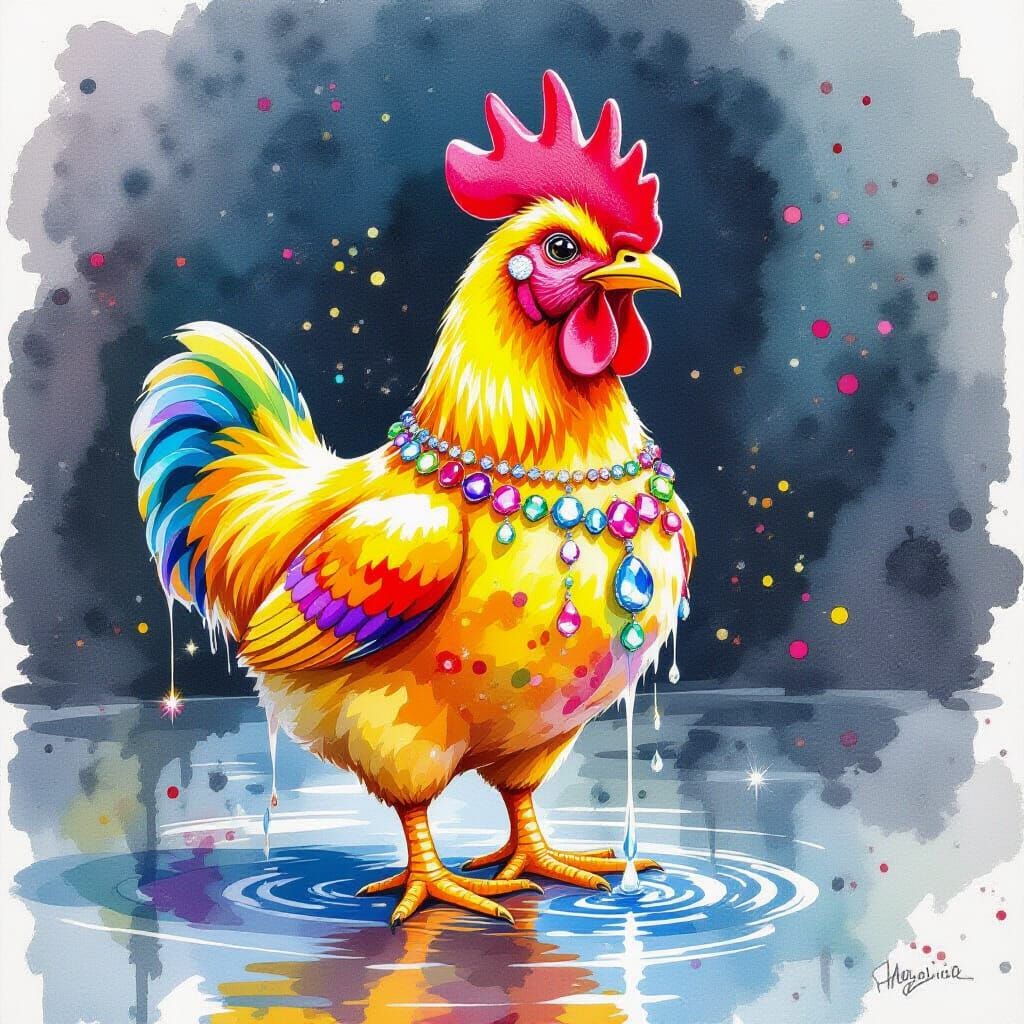 Extravagant Gem-Dripping Rubber Chicken Cleans Up Alcatraz