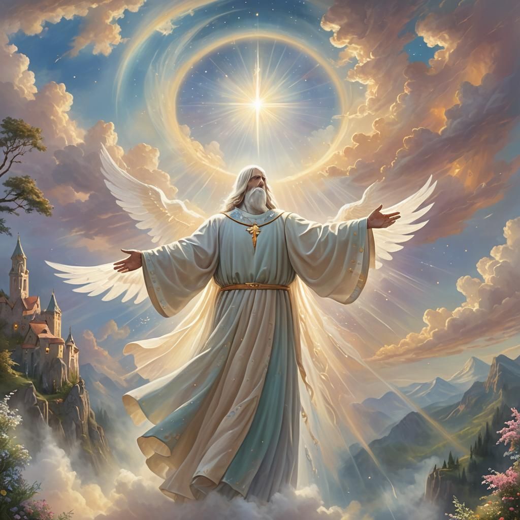 Ethereal Holy Spirit in Earth: Celestial Digital Art