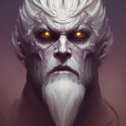 Ghost King Portrait in Hyperdetailed Art Nouveau Style