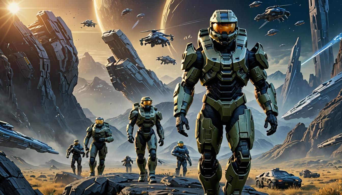 Photorealistic Halo Poster in 8K Resolution