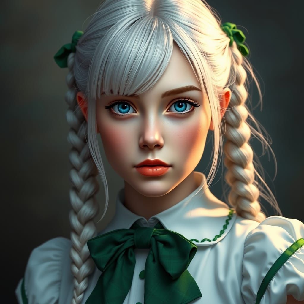 Lena in Elegant Green Attire