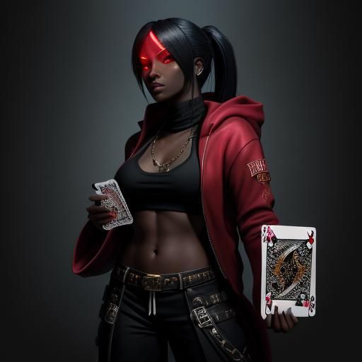 Libra Scale Gangsta Girl: Detailed Matte Painting