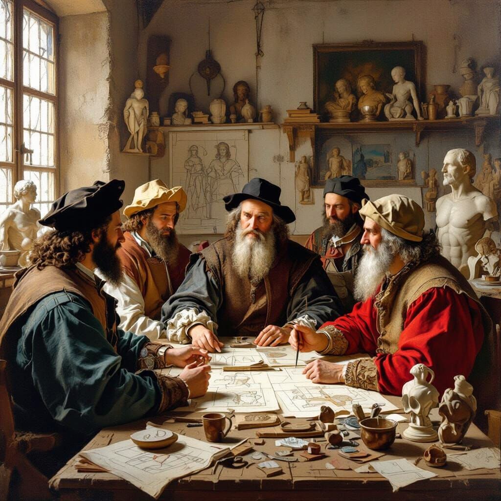 Renaissance Masters Gather in da Vinci's Workshop