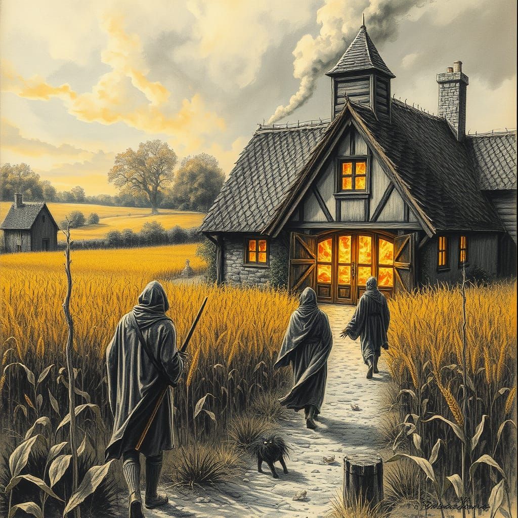 Eerie May Day Celebration in British Countryside