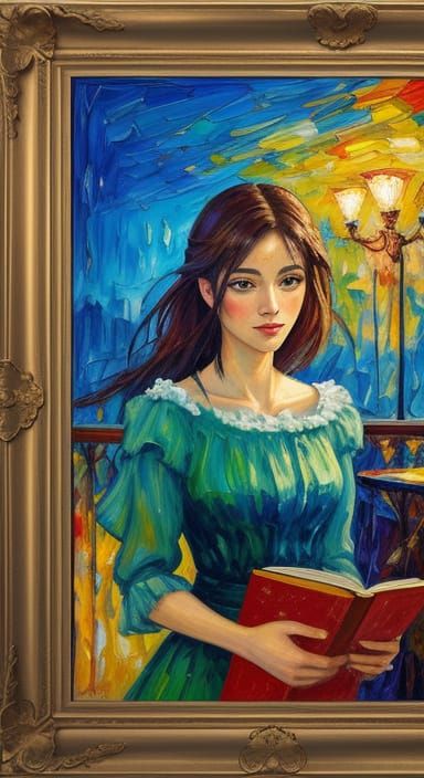 Surreal Neo-Impressionist Portrait of a Girl in a Dreamlike ...