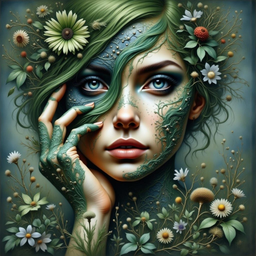 Elemental Mountain Spirit in Impressionistic Style