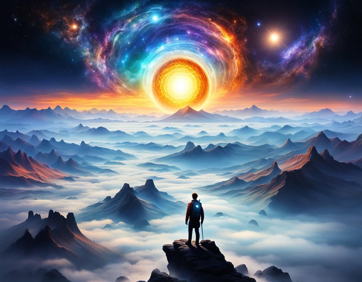 Cosmic Wanderer Above Sea of Fog