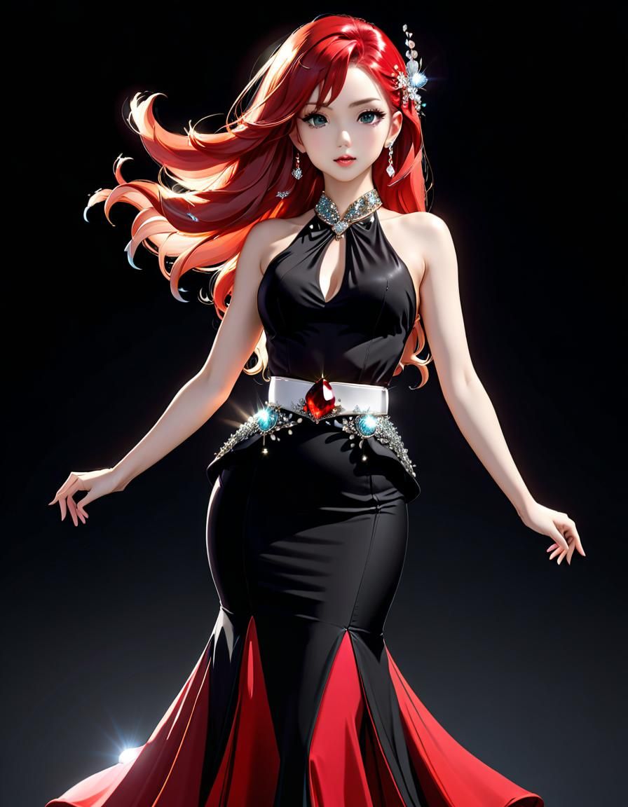 Mermaidcore Dress in Anime Style, 3D Render