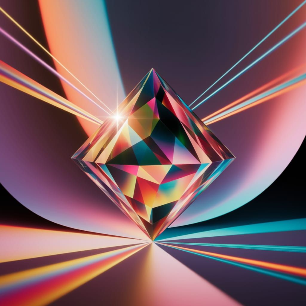 Magnificent Prism Refracting Light in Abstract Scene