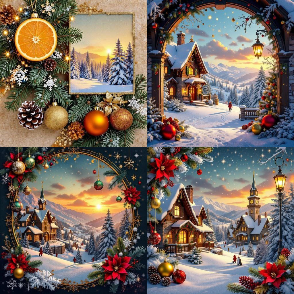 Vibrant Christmas Collage with Warm Colors