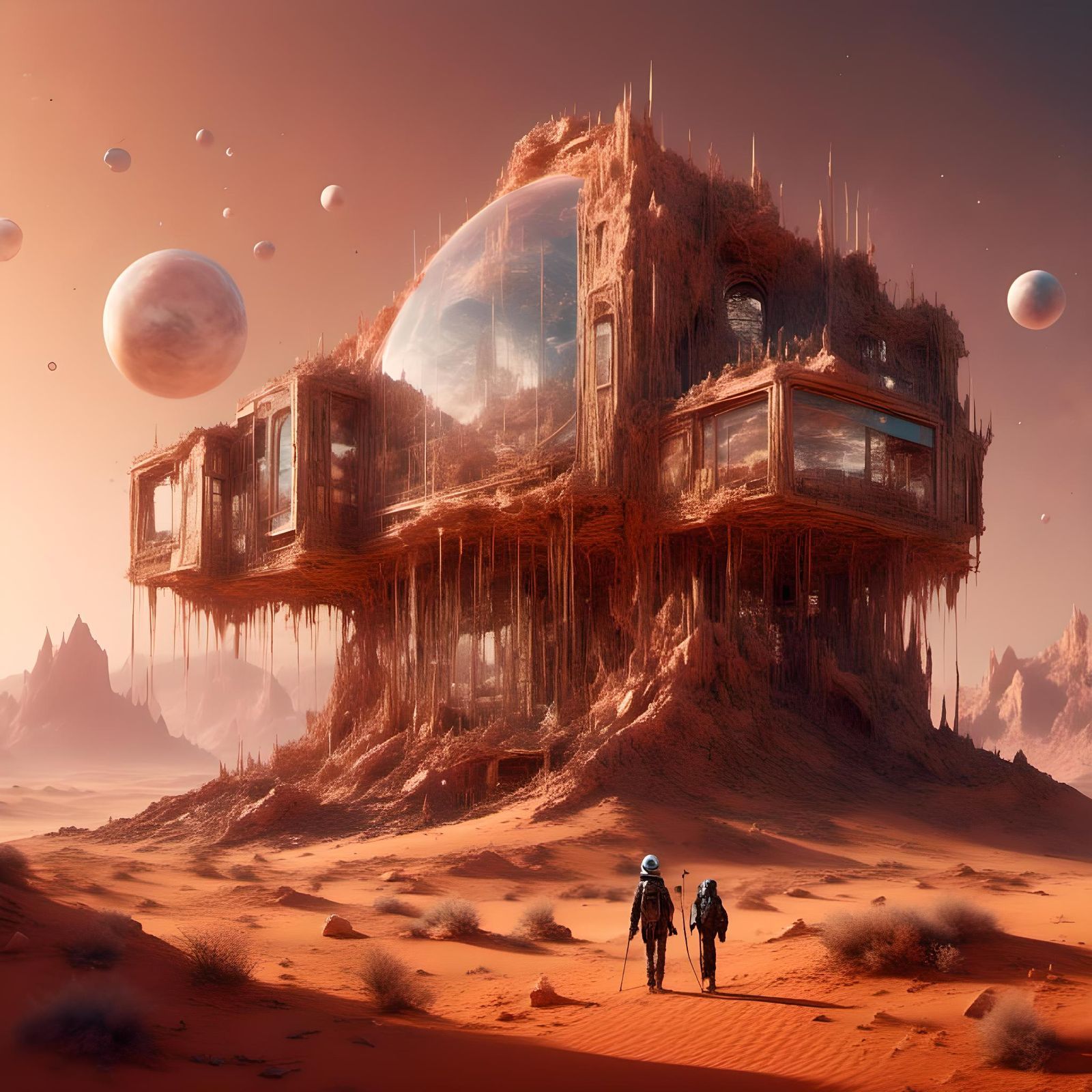 Hyper-Realistic Building on Mars in Astral Style