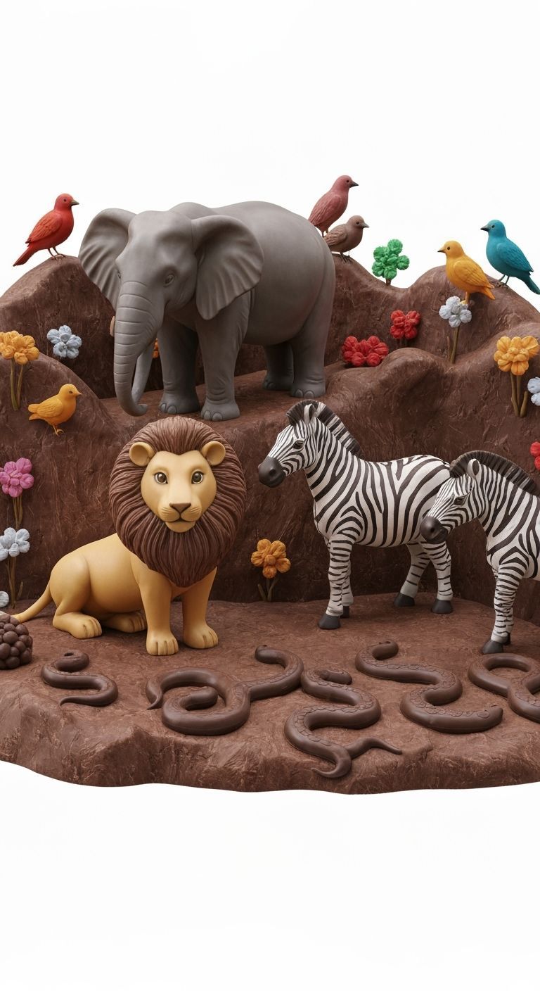 Chocolate Zoo: Lions, Zebras, Elephants, Birds, and Snakes