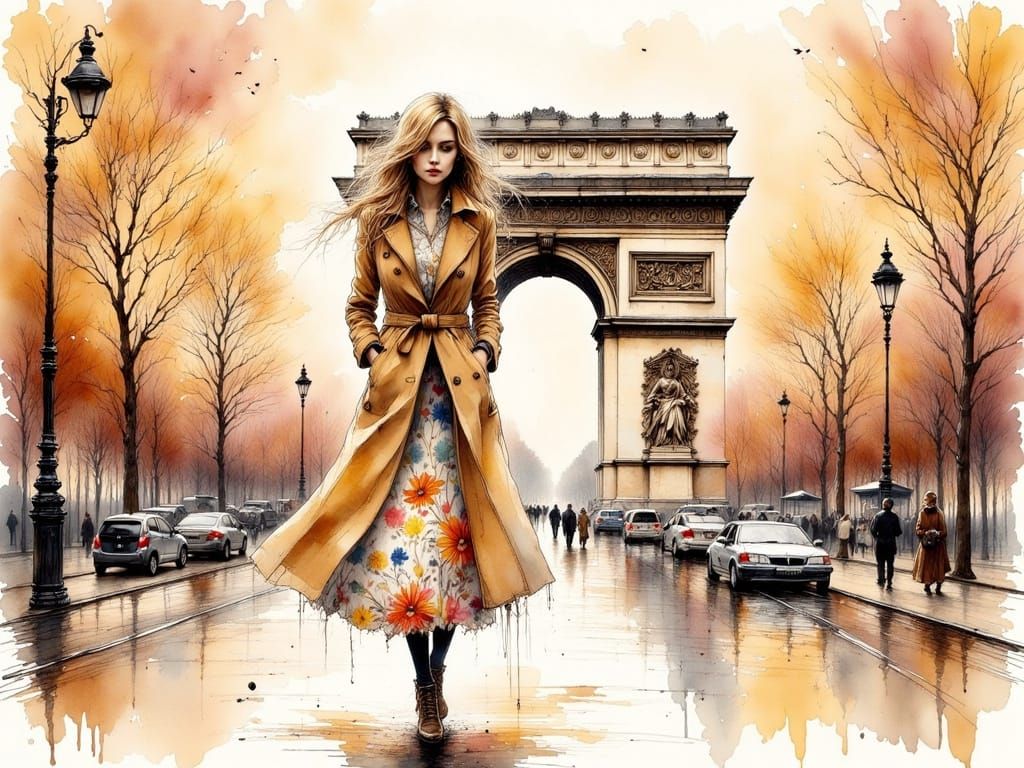 Hyperreal Woman Lost in Thought on New Year's Eve