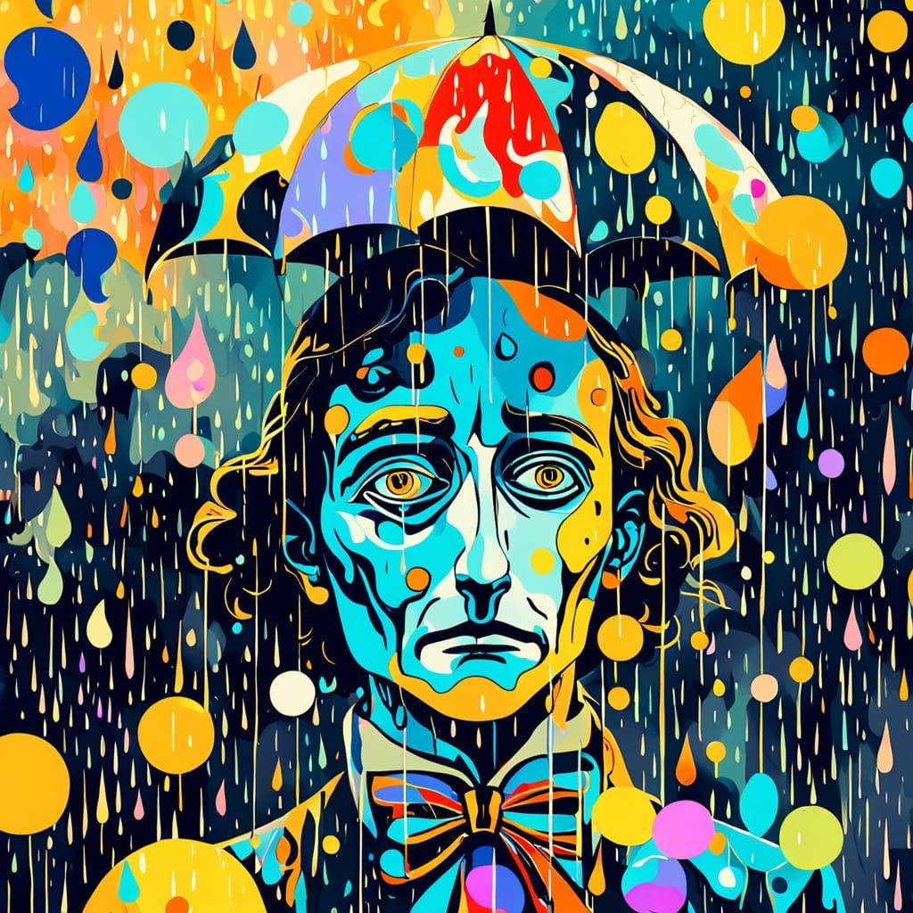 Surreal Dadaist Circus in the Rain, Dali Style