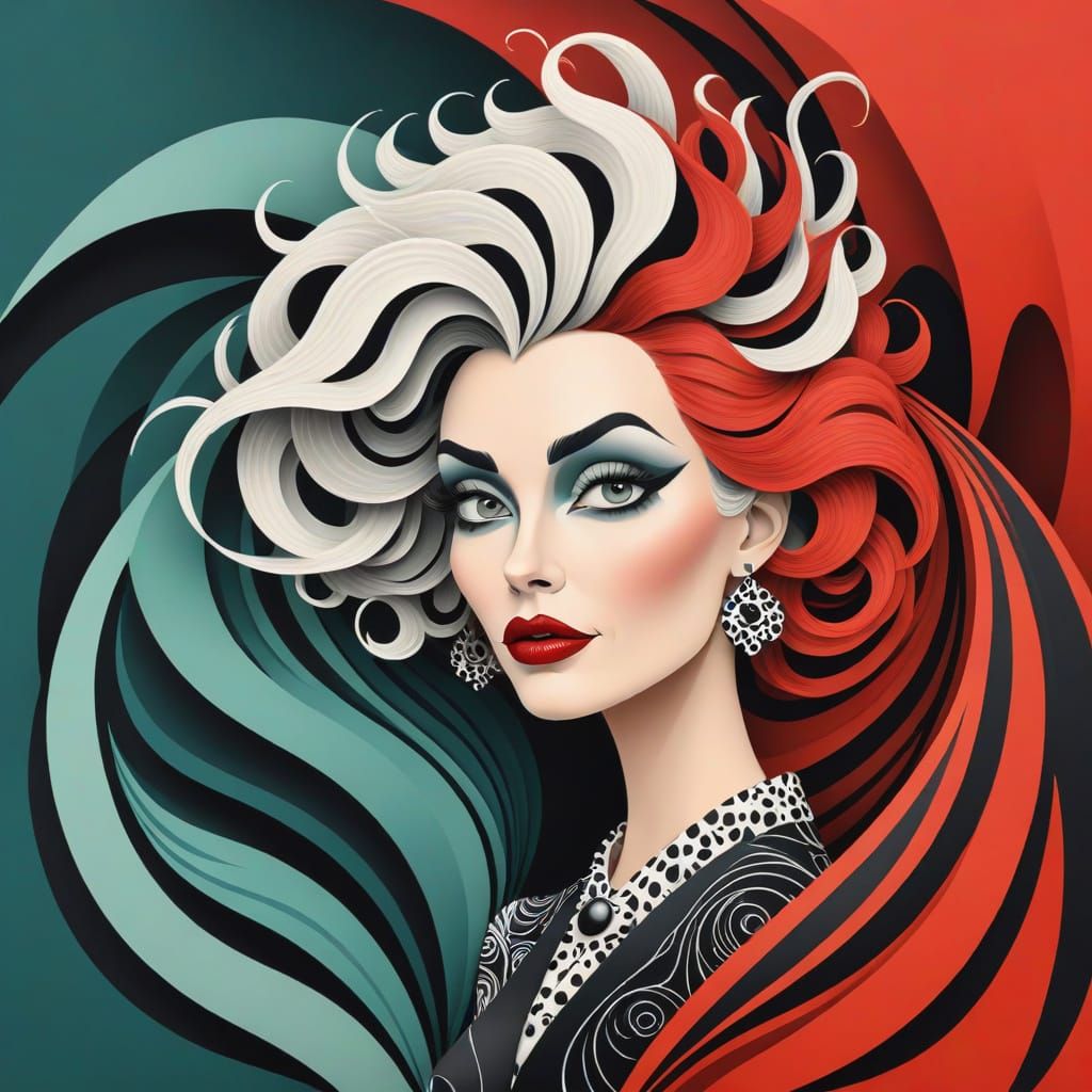 Cruella Deville Abstract Vector Fractal Art