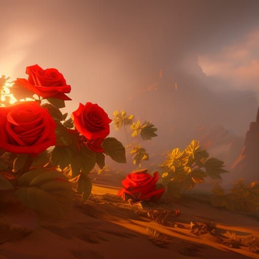 Hyperdetailed Roses in Dark Fantasy Style