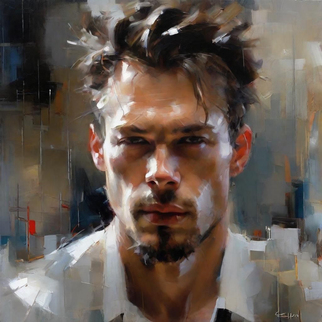 Surreal Portrait of a Man in Distorted Reality