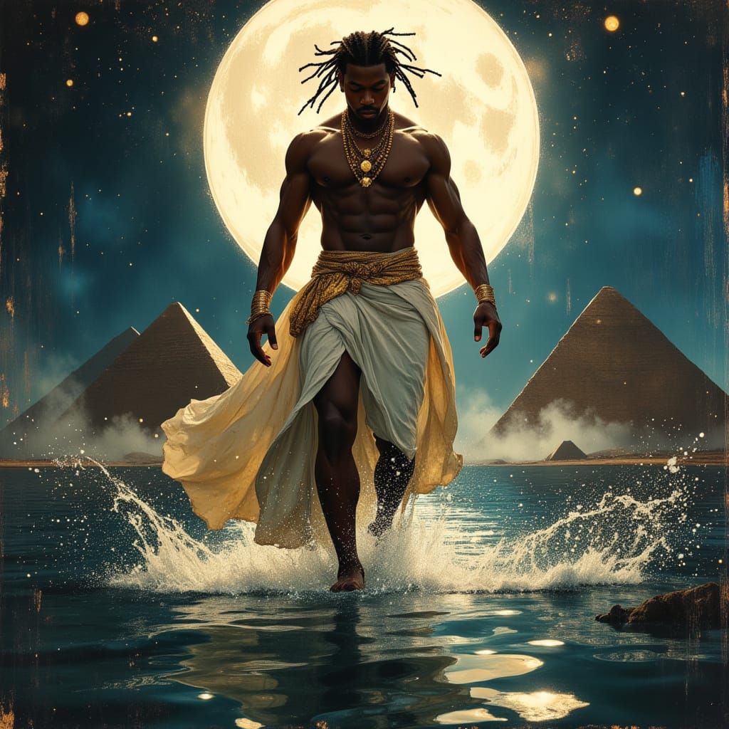 African God Michael B Jordan Emerges From Nile River
