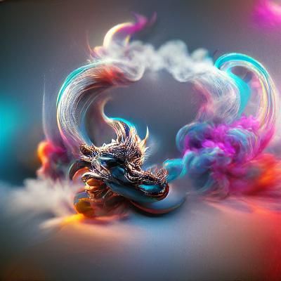 Smoky Dragon 3D Render Trending on Artstation