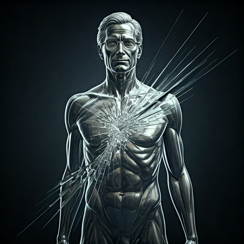 Glass Italian Man with Renaissance Reflections