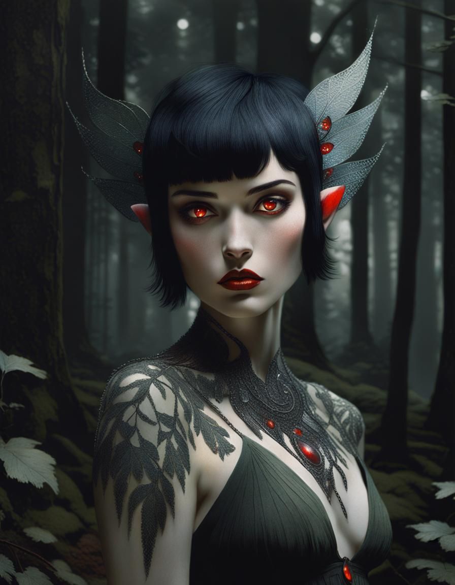 Playful Pixie in Chiaroscuro Lighting