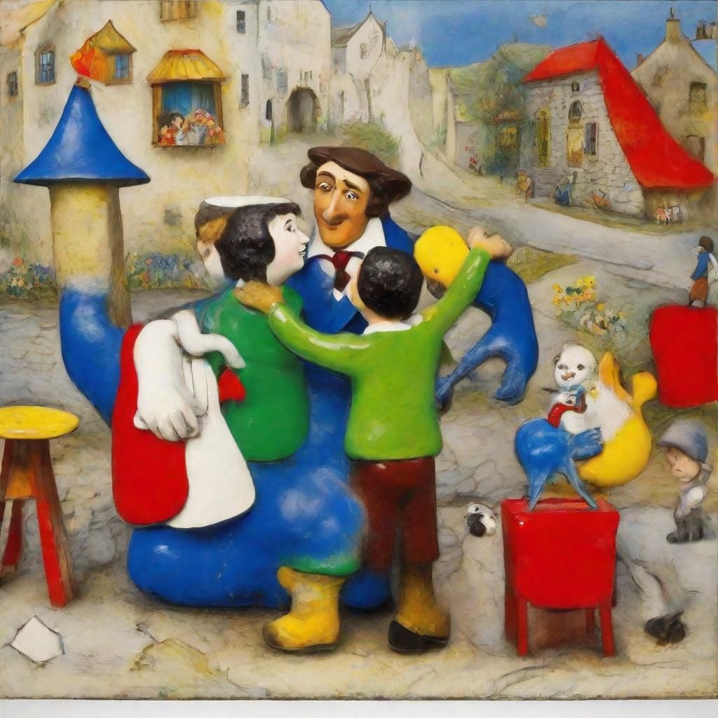 Surreal Figures in Dreamlike Abstract Painting