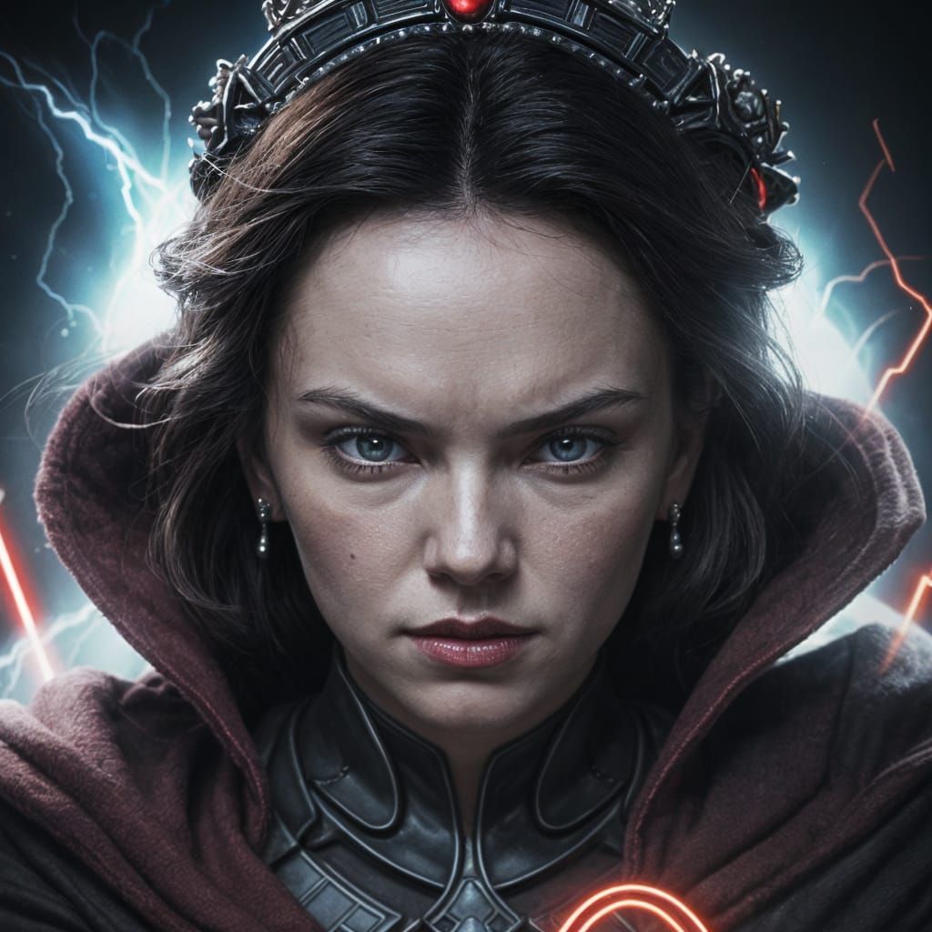 Evil Empress Rey Palpatine: A Hyperrealistic Portrait