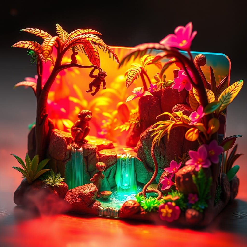 Futuristic Miniature Rainforest Postcard