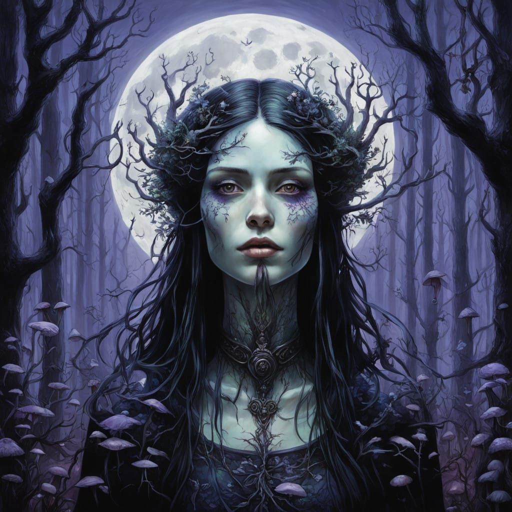 Enchanting Dark Forest Siren Mesmerizes with Ethereal Beauty