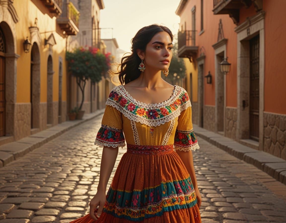 Mexican Señorita in Spanish Colonial Style