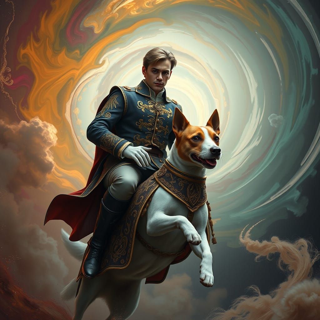 Medieval Politician Rides Majestic Jack Russell Terrier in V...
