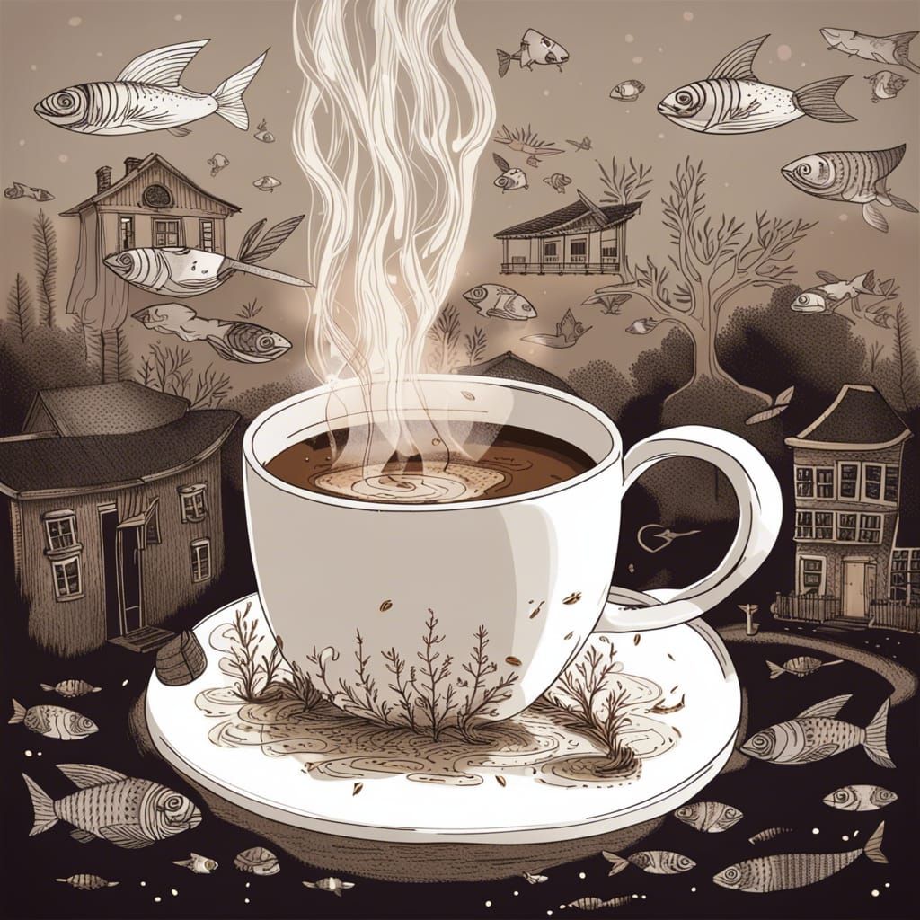 Coffee Cup Filled with Boiling Hot Dreams