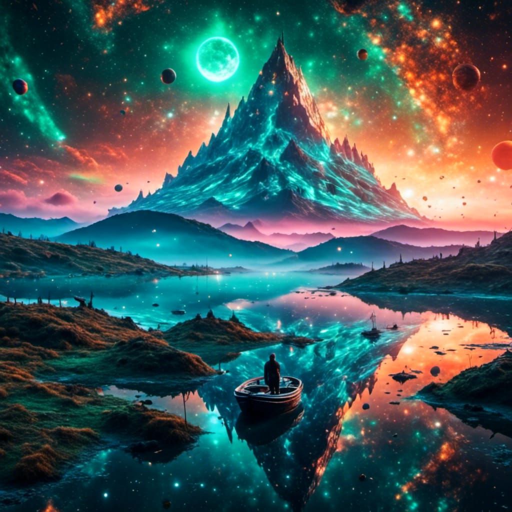 Cosmic Whales and Sharks in Bioluminescent Space