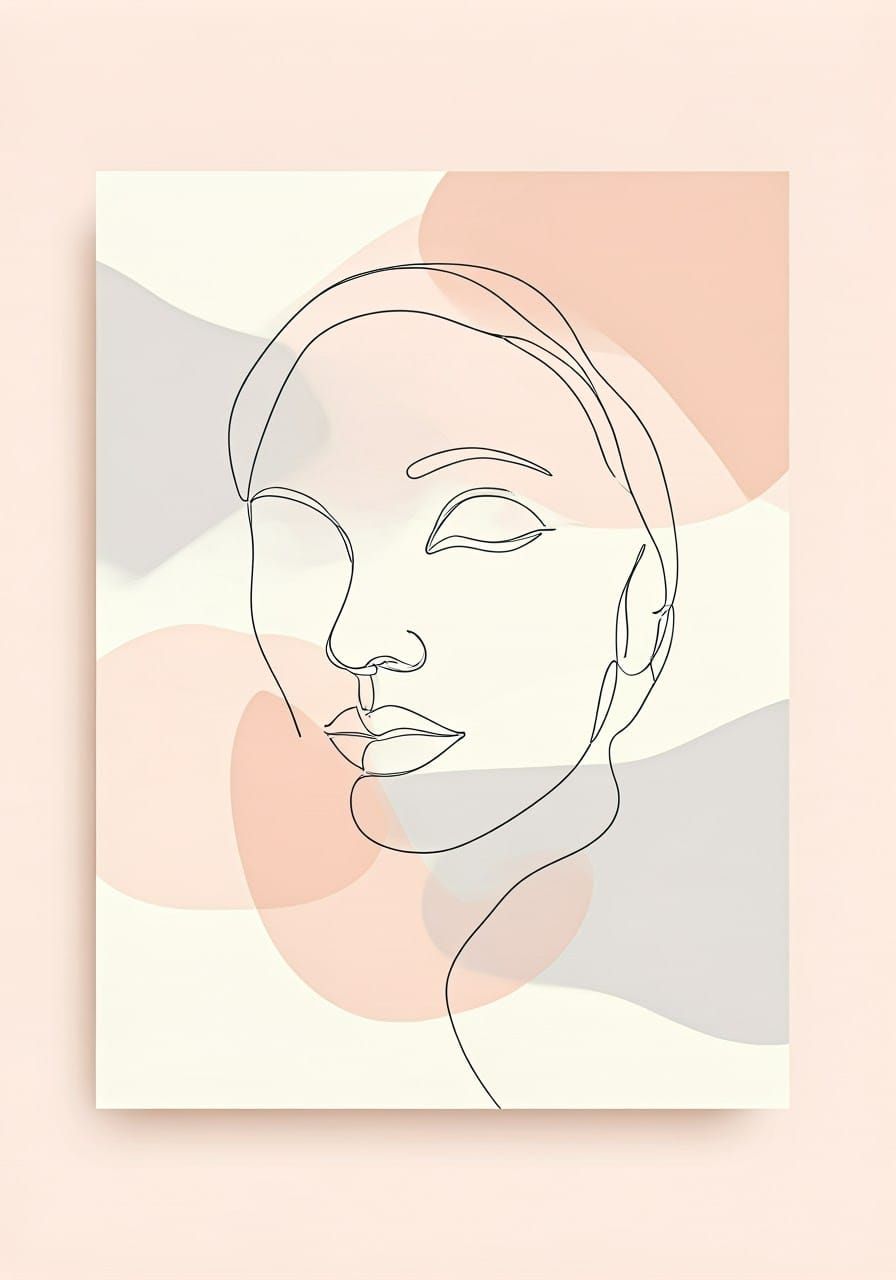 Ethereal Minimalist Line Drawing Embodies Serene Love