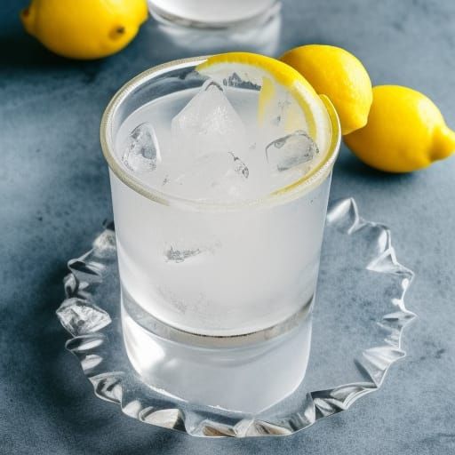 Icy Lemonade in Crystal Glass Still Life