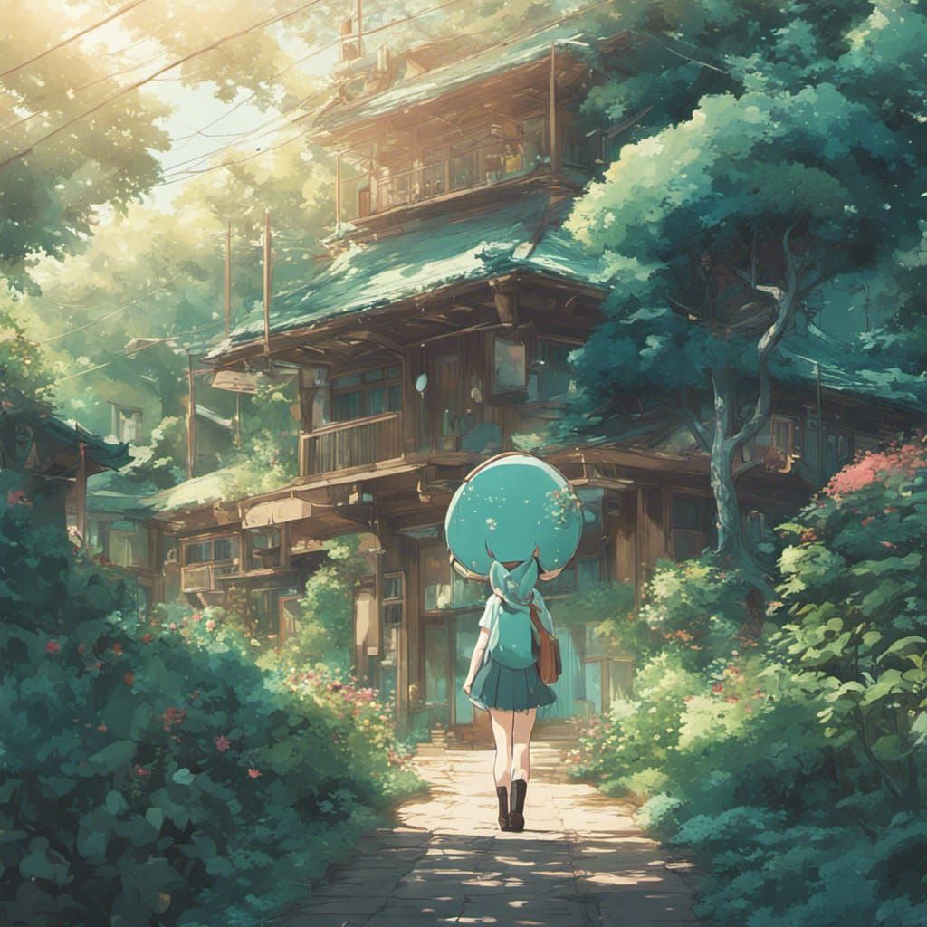 Hatsune Miku in Ghibli Anime Style