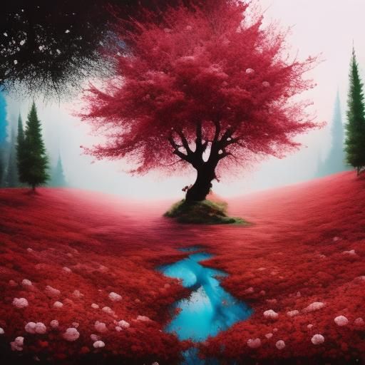 Beautiful Woman with Burgundy Coloring