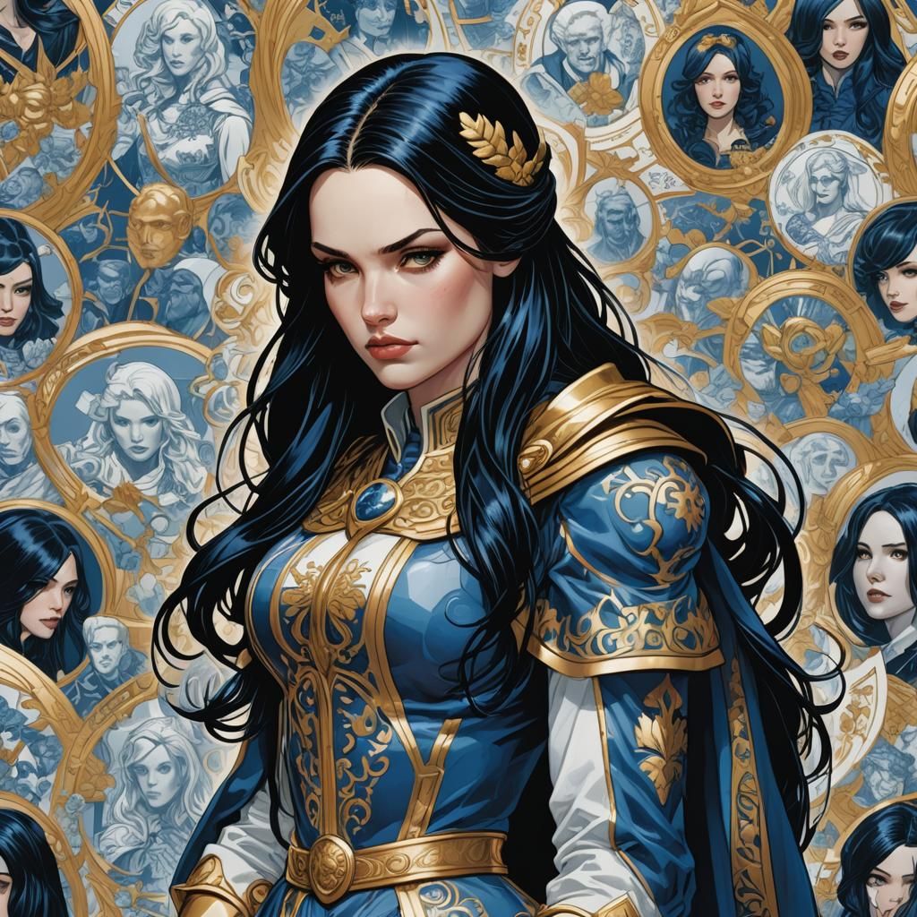 Porcelain Swedish Girl in Comic Book Style