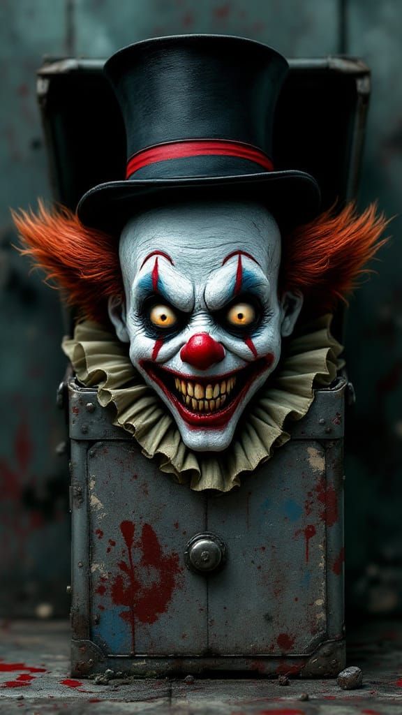 Disturbing Clown Emerges in Dark Surrealism Style