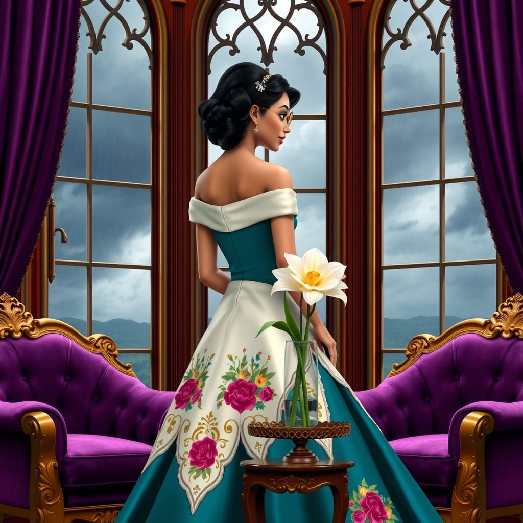 Mirabel Madrigal in a Regal, Velvet-Room Setting