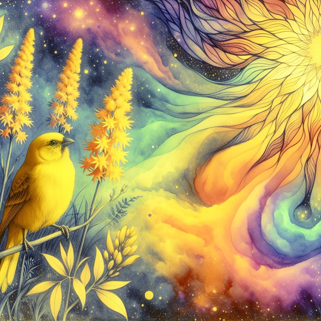 Sunday in Vibrant Yellow Watercolor