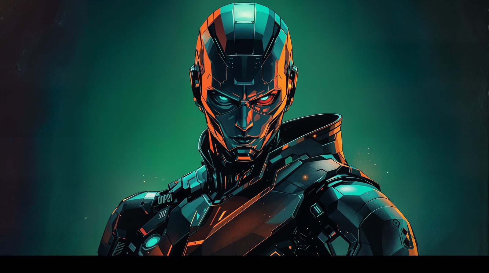 Cybernetic Stealth in Emerald and Orange