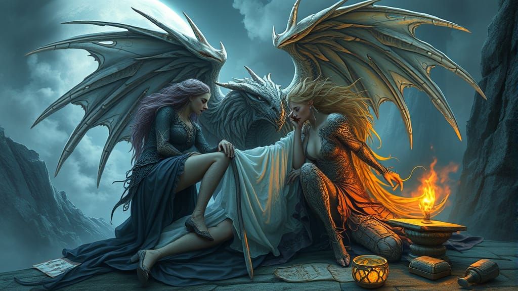 Dark Fantasy Goddesses in Cyberpunk Style