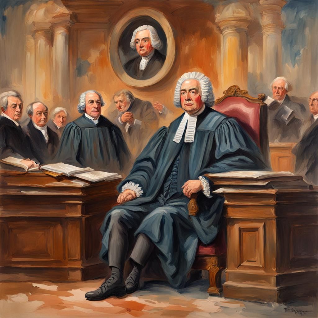 18th Century Supreme Court Judge in Gouache Style