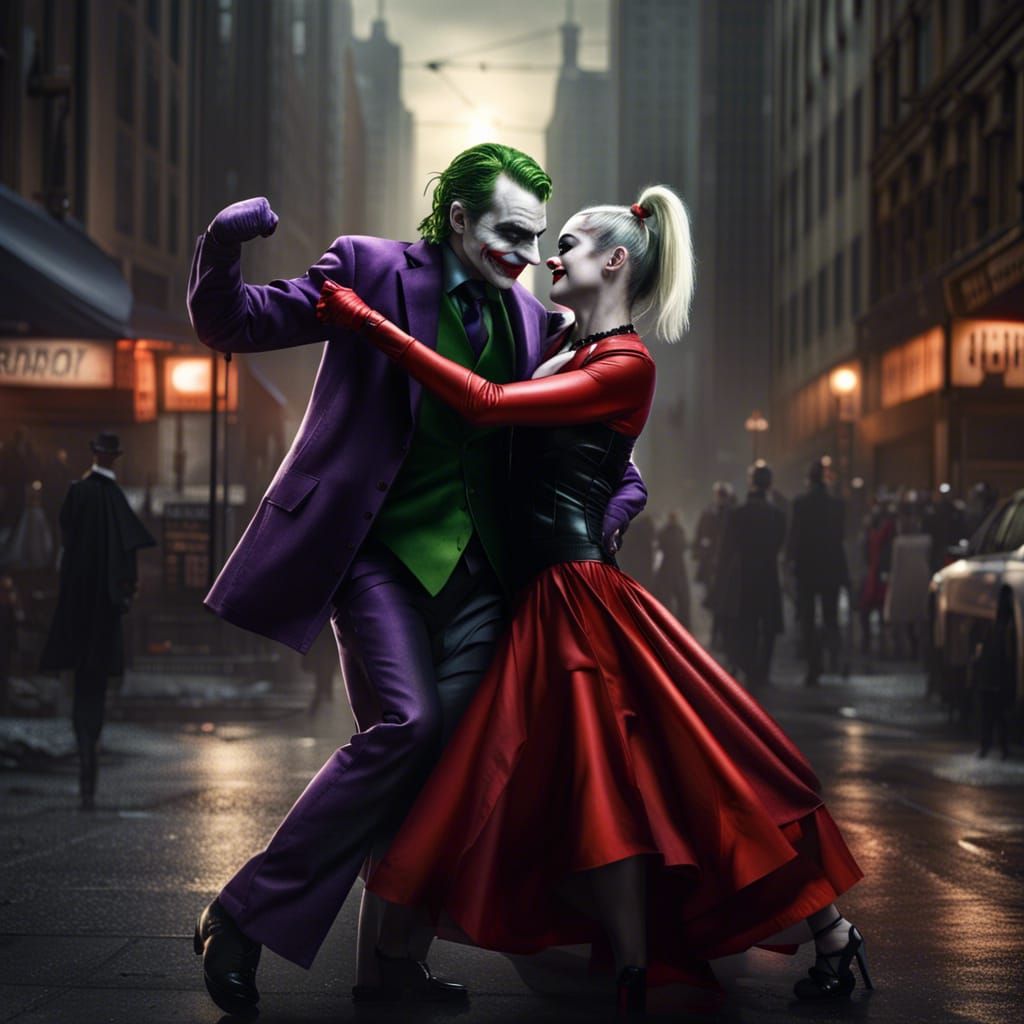 Joker and Harley Quinn Tango in Gotham City