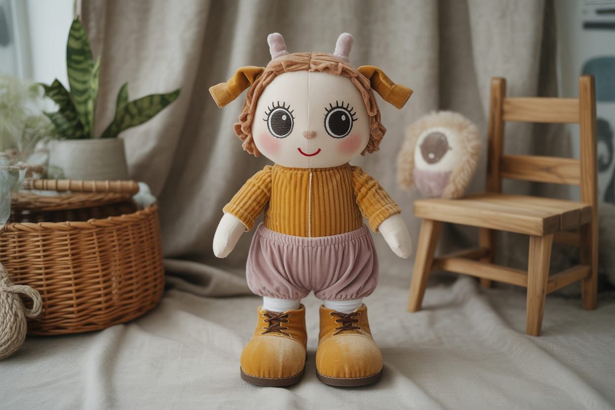 Gorgeously Golden Velvet Happy Things in Huge Cute Boots