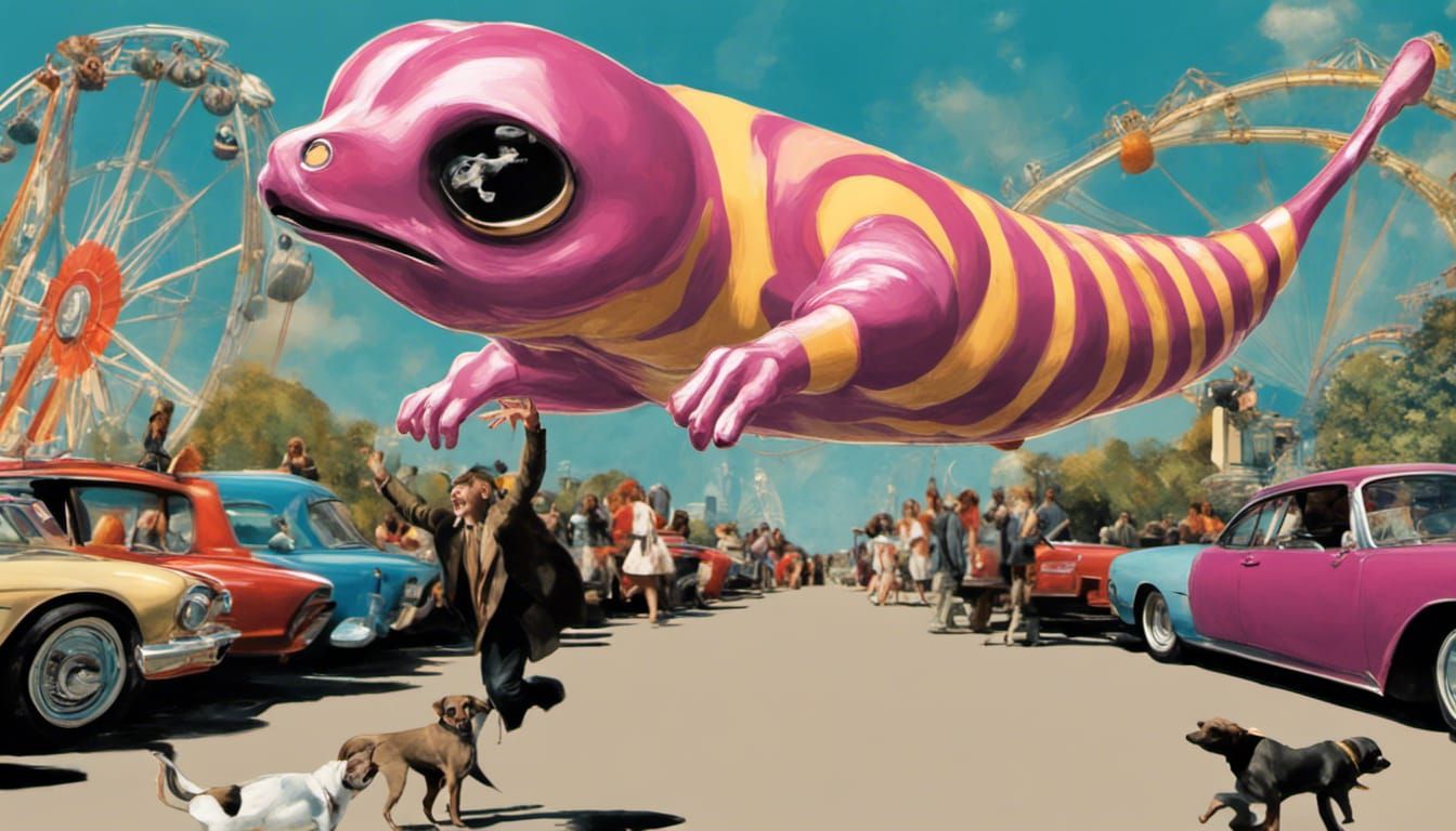 The psychedelic slug flying over the world's fair